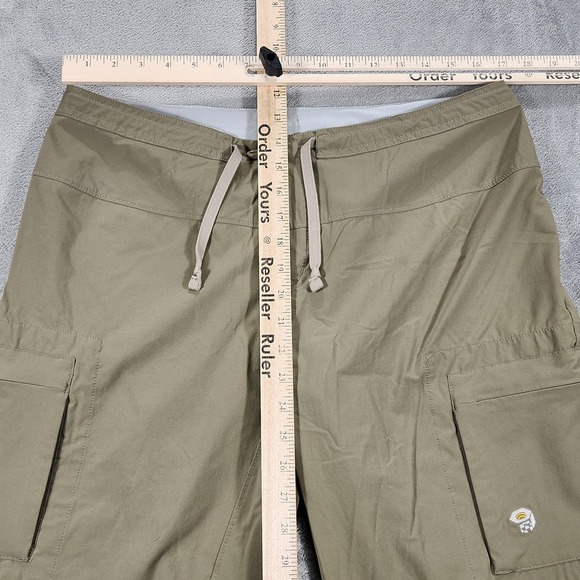 Mountain Hardwear Pants Womens 12 Khaki Cargo Convertible Drawstring Stretch - Picture 12 of 16